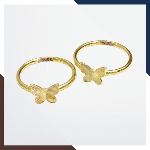 Nhẫn Vàng Tây Nữ 10K Hình Bướm 3D Thân Trơn Thanh Lịch – Mã NVN290