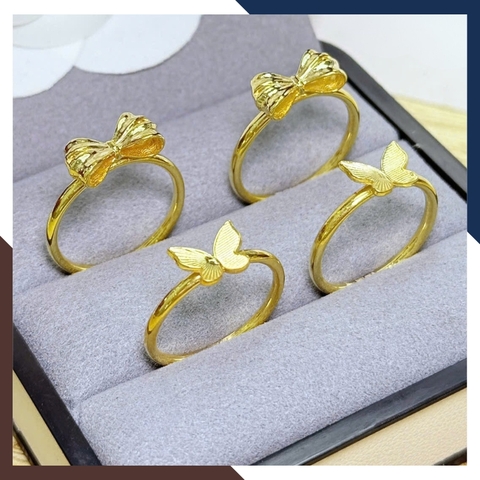 Nhẫn Vàng Tây Nữ 10K Hình Bướm 3D Thân Trơn Thanh Lịch – Mã NVN290