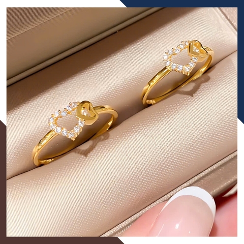 Nhẫn vàng tây nữ 10k hình trái tim NVN405 – Quà tặng tình yêu ngọt ngào