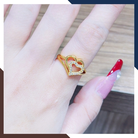 Nhẫn vàng tây nữ 10k hình trái tim NVN426 – Bộ sưu tập 6 mẫu nhẫn tặng bạn gái sang trọng
