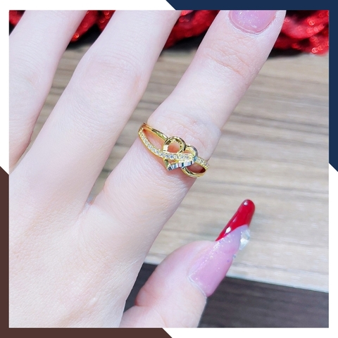 Nhẫn vàng tây nữ 10k hình trái tim NVN426 – Bộ sưu tập 6 mẫu nhẫn tặng bạn gái sang trọng