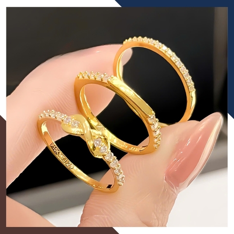 Nhẫn Vàng Tây Nữ 10k Hình Vô Cực Bản Mỏng NVN310 – Phù Hợp Đeo Ngón Trỏ & Layering