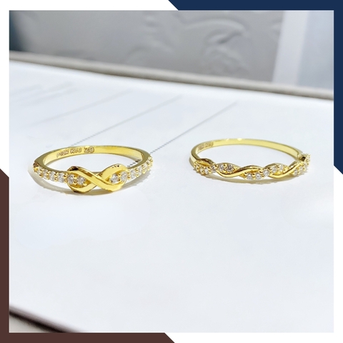 Nhẫn Vàng Tây Nữ 10k Hình Vô Cực Bản Mỏng NVN310 – Phù Hợp Đeo Ngón Trỏ & Layering