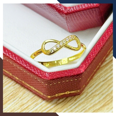 Nhẫn Vàng Tây Nữ 10k Hình Vô Cực Bản Mỏng NVN310 – Phù Hợp Đeo Ngón Trỏ & Layering