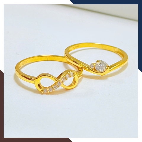 Nhẫn Vàng Tây Nữ 10k Hình Vô Cực Bản Mỏng NVN310 – Phù Hợp Đeo Ngón Trỏ & Layering