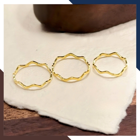 Nhẫn Vàng Tây Nữ 10K Kiểu Gợn Sóng Thanh Mảnh NVN339 – Đơn Giản, Phù Hợp Layering