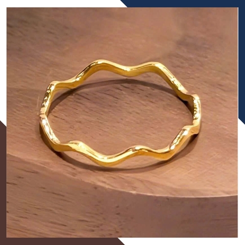 Nhẫn Vàng Tây Nữ 10K Kiểu Gợn Sóng Thanh Mảnh NVN339 – Đơn Giản, Phù Hợp Layering