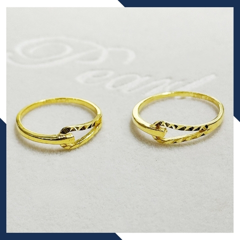 Nhẫn vàng tây nữ 10k, nhẫn vàng nữ đẹp đơn giản mã 1017TL34