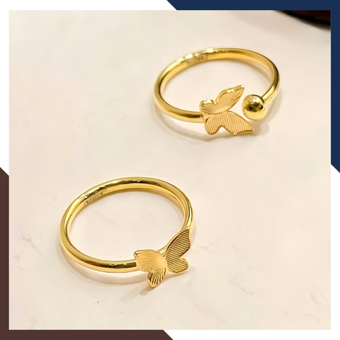 Nhẫn Vàng Tây Nữ 10K NVN292 – Thiết Kế Dáng Hở Hình Bướm 3D Điệu Đà