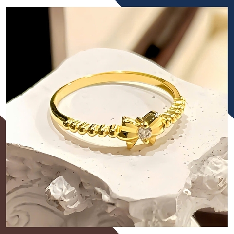 Nhẫn Vàng Tây Nữ 10k NVN293 – Bản Mảnh Hình Bướm Nhẹ Nhàng, Tinh Tế