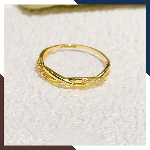 Nhẫn Vàng Tây Nữ 10K NVN317 – Kiểu Xoắn Thanh Mảnh, Đeo Layering Đẹp Mọi Ngón Tay