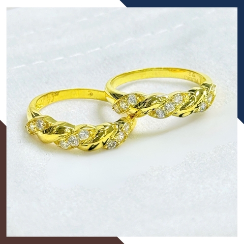 Nhẫn Vàng Tây Nữ 10K NVN317 – Kiểu Xoắn Thanh Mảnh, Đeo Layering Đẹp Mọi Ngón Tay