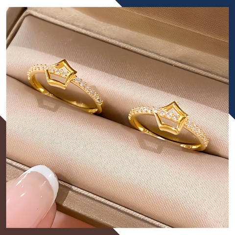 Nhẫn Vàng Tây Nữ 10K NVN341 – Bộ Sưu Tập 4 Mẫu Nhẫn Mảnh Phù Hợp Đeo Layering