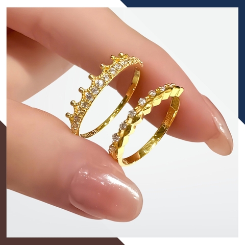 Nhẫn Vàng Tây Nữ 10K NVN346 – BST Nhẫn Mảnh, Layering Đa Phong Cách