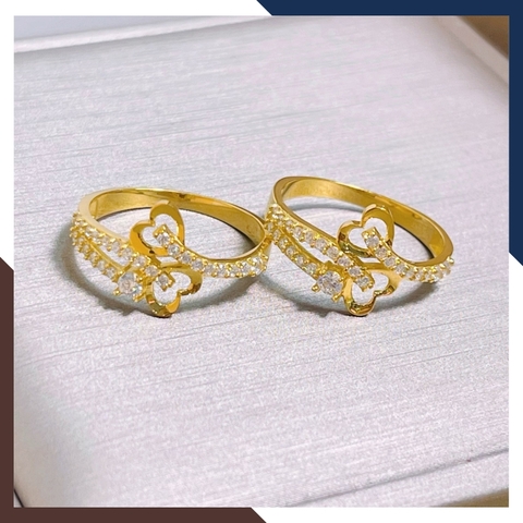 Nhẫn Vàng Tây Nữ 10K NVN399 – Thiết Kế Trái Tim & Love Đính Đá Lấp Lánh, Quà Tặng Ý Nghĩa Cho Người Yêu