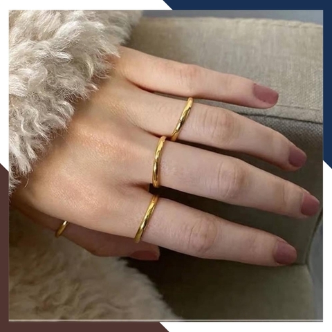 Nhẫn Vàng Tây Nữ Trơn Đủ Size Đeo Ngón Trỏ, Ngón Út, Ngón Cái NVN210 | Vàng 10K