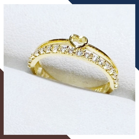 Nhẫn vàng tây trái tim 10k 2 vòng đơn giản tặng người yêu, bạn gái đeo ngón trỏ đẹp mã TL33