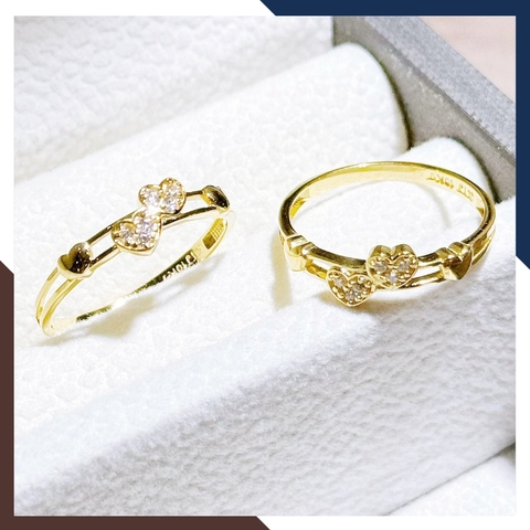 Nhẫn vàng tây trái tim 10k đẹp đơn giản cho nữ đeo ngón trỏ mã TL25