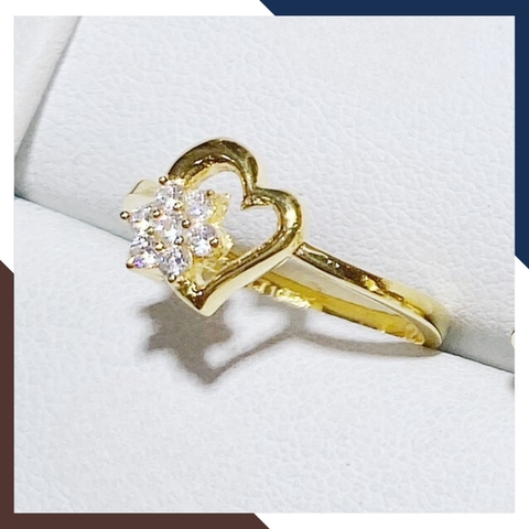 Nhẫn vàng trái tim tặng người yêu, nhẫn trái tim vàng tây 10k cho nữ đeo ngón trỏ đẹp mã TL36