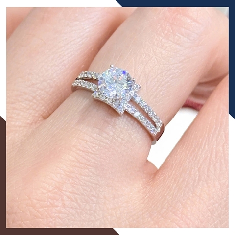 Nhẫn Vàng Trắng Nữ 10k Đính Đá NVN258 – Dành Tặng Bạn Gái Dịp Sinh Nhật, Lễ Tình Nhân, Kỷ Niệm