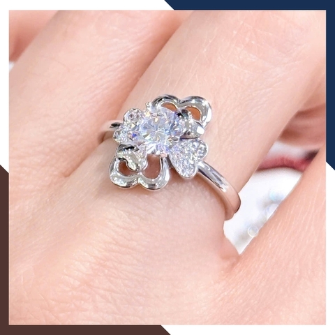 Nhẫn Vàng Trắng Nữ 10k Đính Đá NVN258 – Dành Tặng Bạn Gái Dịp Sinh Nhật, Lễ Tình Nhân, Kỷ Niệm