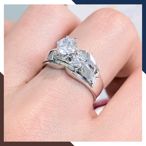 Nhẫn Vàng Trắng Nữ 10k Đính Hột Đá Cao NVN249 – Món Quà Cầu Hôn/ Tặng Bạn Gái Ngọt Ngào