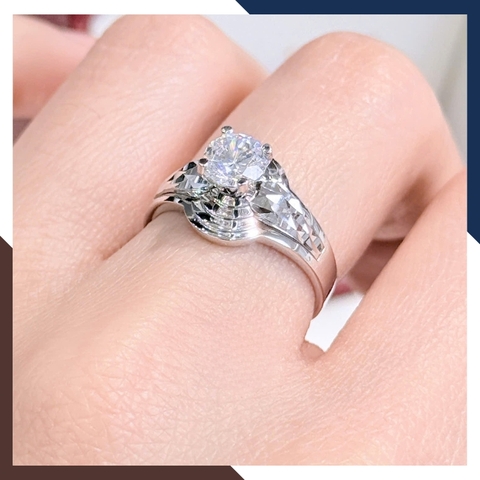 Nhẫn Vàng Trắng Nữ 10k Đính Hột Đá Cao NVN249 – Món Quà Cầu Hôn/ Tặng Bạn Gái Ngọt Ngào