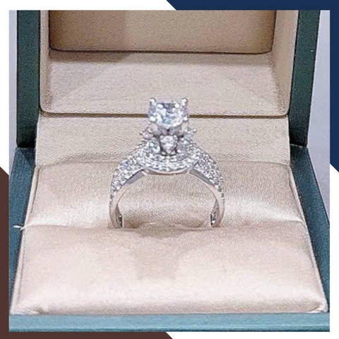 Nhẫn Vàng Trắng Nữ 10k Đính Ổ Đá Cao Sang Trọng & Nổi Bật NVN242 – Trang Sức Hoàn Hảo Dự Tiệc