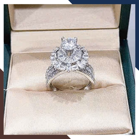 Nhẫn Vàng Trắng Nữ 10k Đính Ổ Đá Cao Sang Trọng & Nổi Bật NVN242 – Trang Sức Hoàn Hảo Dự Tiệc