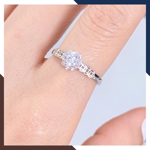 Nhẫn Vàng Trắng Nữ 10k Mẫu Mới 2025 NVN266 – Tinh Tế, Thanh Lịch, Dễ Đeo Hằng Ngày