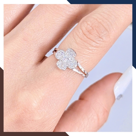 Nhẫn Vàng Trắng Nữ 10k Mẫu Mới 2025 NVN266 – Tinh Tế, Thanh Lịch, Dễ Đeo Hằng Ngày