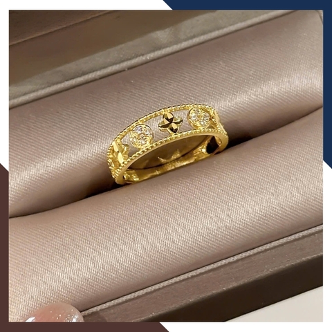 Nhẫn Kim Tiền Vàng 10K Nữ Dáng Gọn NVNU447 – 5 Thiết Kế Dễ Phối Trang Phục