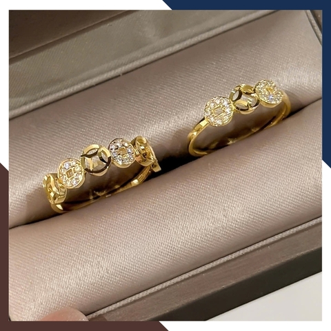 Nhẫn Kim Tiền Vàng 10K Nữ Dáng Gọn NVNU447 – 5 Thiết Kế Dễ Phối Trang Phục