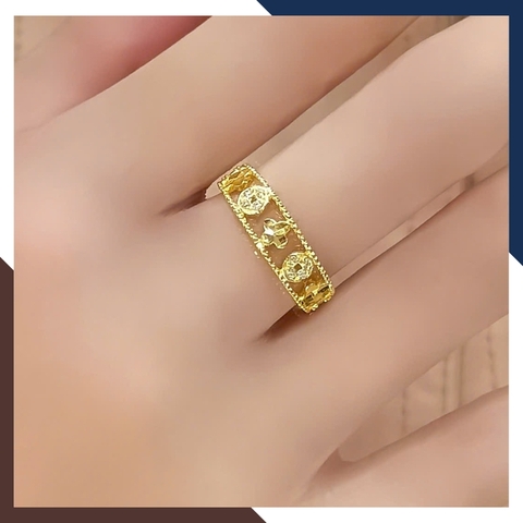Nhẫn Kim Tiền Vàng 10K Nữ Dáng Gọn NVNU447 – 5 Thiết Kế Dễ Phối Trang Phục
