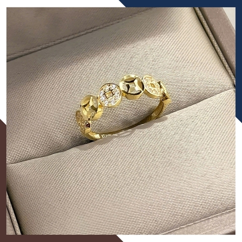 Nhẫn Kim Tiền Vàng 10K Nữ Dáng Gọn NVNU447 – 5 Thiết Kế Dễ Phối Trang Phục