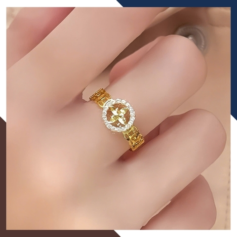 Nhẫn Kim Tiền Vàng 10K Nữ Dáng Gọn NVNU447 – 5 Thiết Kế Dễ Phối Trang Phục