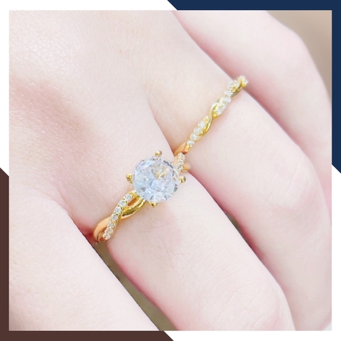 Set 2 Nhẫn Vàng Tây Nữ 10K Kiểu Xoắn Thanh Mảnh NVN322 – Layering Sang Chảnh & Nổi Bật