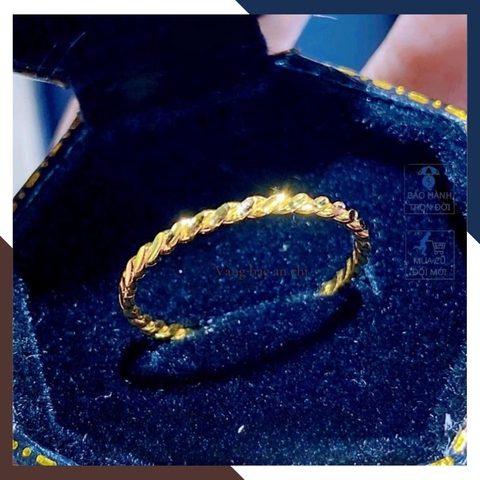 Set 3 Nhẫn Vàng Tây Nữ 10K Thiết Kế Xoắn Thanh Mảnh NVN323 – Layering Trẻ Trung, Hiện Đại