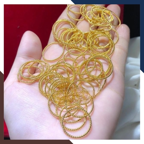 Set 3 Nhẫn Vàng Tây Nữ 10K Thiết Kế Xoắn Thanh Mảnh NVN323 – Layering Trẻ Trung, Hiện Đại