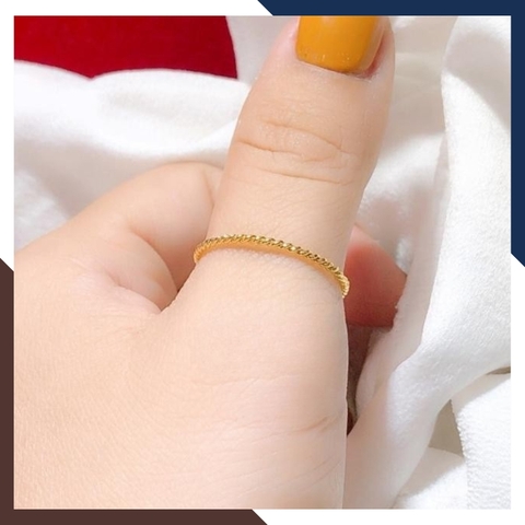 Set 3 Nhẫn Vàng Tây Nữ 10K Thiết Kế Xoắn Thanh Mảnh NVN323 – Layering Trẻ Trung, Hiện Đại