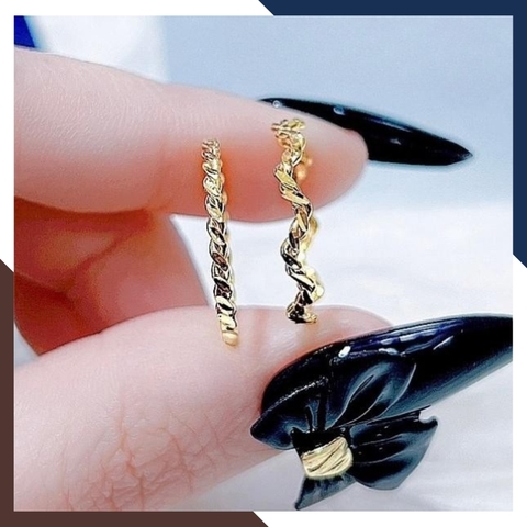 Set 3 Nhẫn Vàng Tây Nữ 10K Thiết Kế Xoắn Thanh Mảnh NVN323 – Layering Trẻ Trung, Hiện Đại