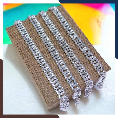 Sét dây chuyền lắc tay bạc nam sợi to 1 cây mã D148L52