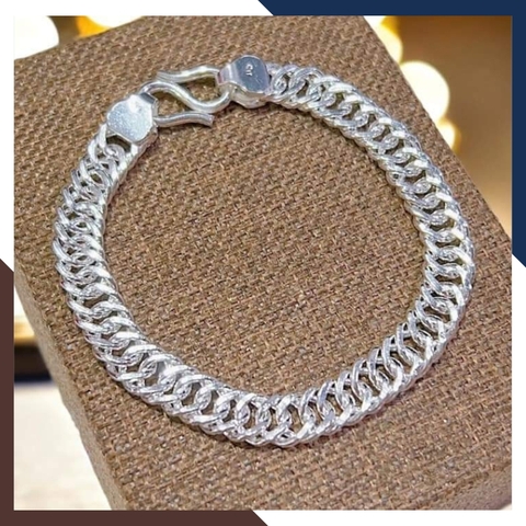 Sét dây chuyền lắc tay bạc nam sợi to 1 cây mã D148L52