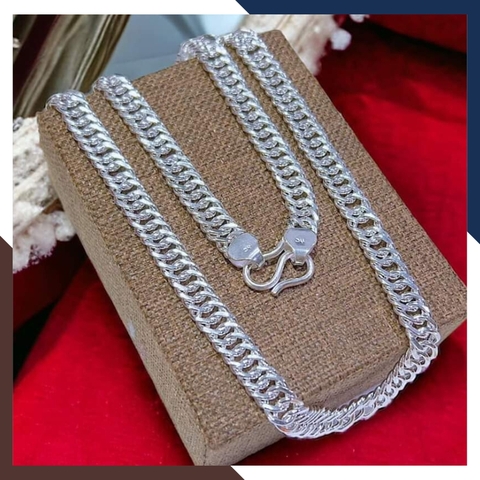 Sét dây chuyền lắc tay bạc nam sợi to 1 cây mã D148L52