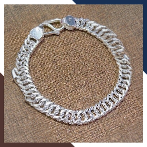 Sét dây chuyền lắc tay bạc nam sợi to 1 cây mã D148L52