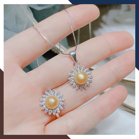 Set Ngọc Trai Bạc 925 Hình Hoa Hướng Dương BTSNT151 – Lựa Chọn Hoàn Hảo Cho Phái Đẹp