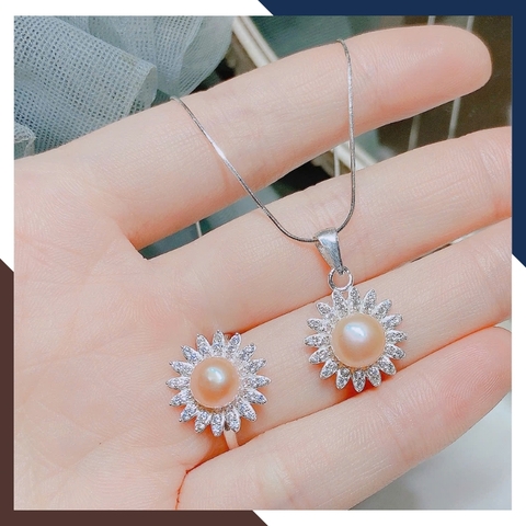 Set Ngọc Trai Bạc 925 Hình Hoa Hướng Dương BTSNT151 – Lựa Chọn Hoàn Hảo Cho Phái Đẹp