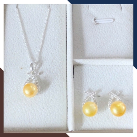 Set Ngọc Trai Bạc Hình Nơ Cho Nữ BTSNT177 – Tinh Tế Từng Chi Tiết, Tôn Lên Vẻ Đẹp Nữ Tính