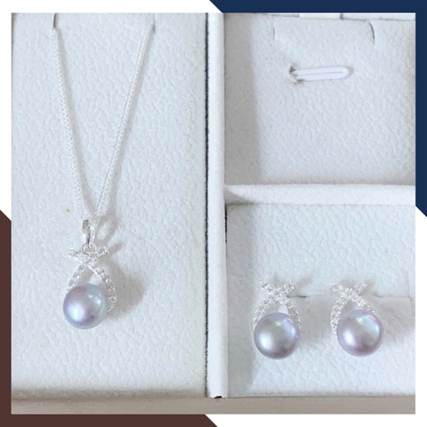 Set Ngọc Trai Bạc Hình Nơ Cho Nữ BTSNT177 – Tinh Tế Từng Chi Tiết, Tôn Lên Vẻ Đẹp Nữ Tính