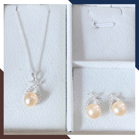 Set Ngọc Trai Bạc Hình Nơ Cho Nữ BTSNT177 – Tinh Tế Từng Chi Tiết, Tôn Lên Vẻ Đẹp Nữ Tính